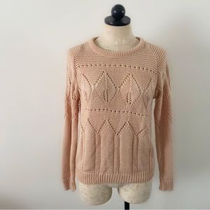 Vintage 70s designer originals cream oatmeal knit sweater long sleeve